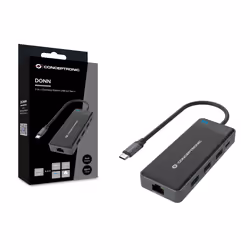 Conceptronic DONN14G station d'accueil Avec fil USB 3.2 Gen 1 (3.1 Gen 1) Type-C Gris - Vue supplémentaire 4