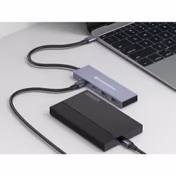 Conceptronic HUBBIES13G hub & concentrateur USB 3.2 Gen 2 (3.1 Gen 2) Type-C 10000 Mbit/s Gris - Vue supplémentaire 4
