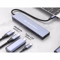 Conceptronic HUBBIES14G hub & concentrateur USB 3.2 Gen 2 (3.1 Gen 2) Type-C 10000 Mbit/s Gris - Vue supplémentaire 4
