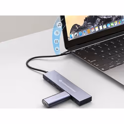 Conceptronic HUBBIES14G hub & concentrateur USB 3.2 Gen 2 (3.1 Gen 2) Type-C 10000 Mbit/s Gris - Vue supplémentaire 6