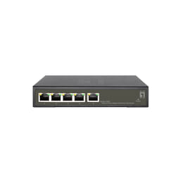 LevelOne GES-2105P commutateur réseau Géré L2 Gigabit Ethernet (10/100/1000) Connexion Ethernet, supportant l'alimentation via ce port (PoE) Noir