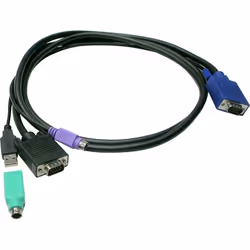 LevelOne ACC-3202, 3 m, PS/2, USB, PS/2, VGA, Noir, PS/2 + USB/PS/2 + VGA