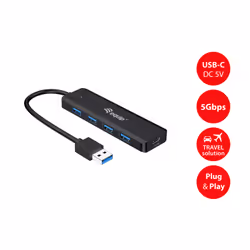 Equip 128959 hub & concentrateur USB 3.2 Gen 1 (3.1 Gen 1) Type-A 5000 Mbit/s Noir - Vue supplémentaire 6