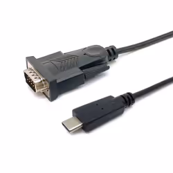 Equip 133392, Noir, 1,5 m, USB Type-C, DB-9, Mâle, Mâle