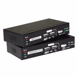 LevelOne KVM-9036, Émetteur et récepteur, Avec fil, 100 m, Cat5, Cat5e, 1920 x 1200 pixels, Raccourcis, Boutons poussoirs