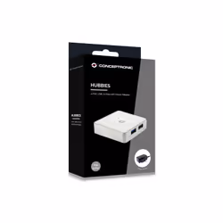 Conceptronic HUBBIES03W hub & concentrateur USB 3.2 Gen 1 (3.1 Gen 1) Micro-B 5000 Mbit/s Blanc