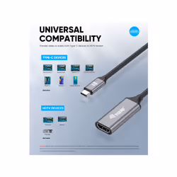 Equip 133491 câble vidéo et adaptateur 0,15 m USB Type-C HDMI Noir, Gris