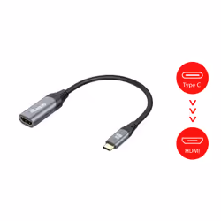 Equip 133492 câble vidéo et adaptateur 0,15 m USB Type-C HDMI Noir, Gris - Vue supplémentaire 4