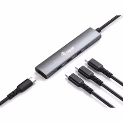 Equip 128963 hub & concentrateur USB 3.2 Gen 1 (3.1 Gen 1) Type-C 5000 Mbit/s Noir, Argent
