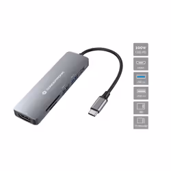 Conceptronic DONN11G station d'accueil Avec fil USB 3.2 Gen 1 (3.1 Gen 1) Type-C Gris
