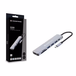 Conceptronic DONN19G station d'accueil Avec fil USB 3.2 Gen 1 (3.1 Gen 1) Type-C Gris