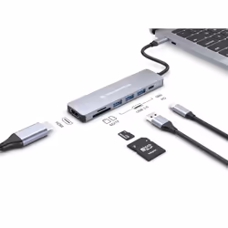 Conceptronic DONN19G station d'accueil Avec fil USB 3.2 Gen 1 (3.1 Gen 1) Type-C Gris - Vue supplémentaire 5