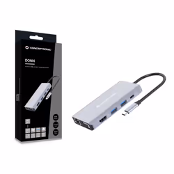 Conceptronic DONN20G station d'accueil Avec fil USB 3.2 Gen 1 (3.1 Gen 1) Type-C Gris