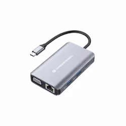 Conceptronic DONN21G, Avec fil, USB 3.2 Gen 1 (3.1 Gen 1) Type-C, 100 W, 1000 Mbit/s, Gris, 4K Ultra HD