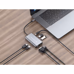 Conceptronic DONN21G station d'accueil Avec fil USB 3.2 Gen 1 (3.1 Gen 1) Type-C Gris - Vue supplémentaire 6