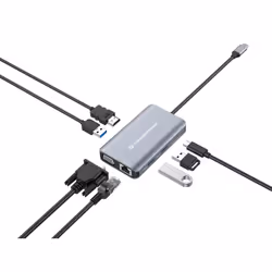 Conceptronic DONN21G station d'accueil Avec fil USB 3.2 Gen 1 (3.1 Gen 1) Type-C Gris - Vue supplémentaire 7