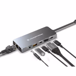 Conceptronic DONN22G station d'accueil Avec fil USB 3.2 Gen 2 (3.1 Gen 2) Type-C Gris - Vue supplémentaire 5