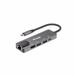 Equip 133489, Avec fil, USB 3.2 Gen 1 (3.1 Gen 1) Type-C, 100 W, 10,100,1000 Mbit/s, Gris, 5 Gbit/s