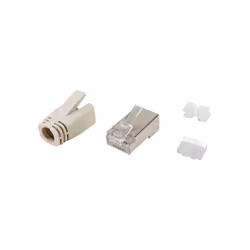 Equip 121182, RJ-45, Acier inoxydable, Transparent, Blanc, Mâle, Droit, Cat6a, Or