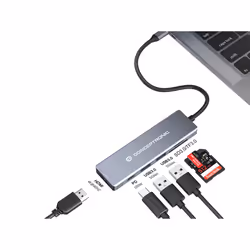Conceptronic DONN23G station d'accueil Avec fil USB 3.2 Gen 1 (3.1 Gen 1) Type-C Gris