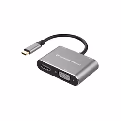 Conceptronic DONN16G, Avec fil, USB 3.2 Gen 1 (3.1 Gen 1) Type-C, 100 W, Noir, Argent, 4K Ultra HD, 4096 x 2160 pixels