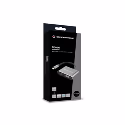 Conceptronic DONN16G station d'accueil Avec fil USB 3.2 Gen 1 (3.1 Gen 1) Type-C Noir, Argent - Vue supplémentaire 4