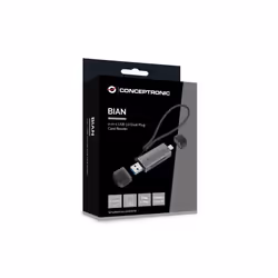 Conceptronic BIAN05G lecteur de carte mémoire USB 3.2 Gen 1 (3.1 Gen 1) Type-A/Type-C Gris