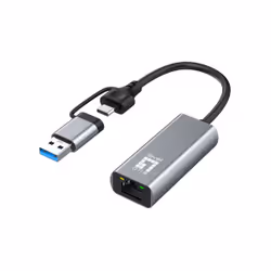 LevelOne USB-0423, Avec fil, USB Type-A/USB Type-C, Ethernet, 2500 Mbit/s, Gris