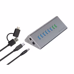Conceptronic HUBBIES18G hub & concentrateur USB 3.2 Gen 1 (3.1 Gen 1) Type-B 5000 Mbit/s Gris