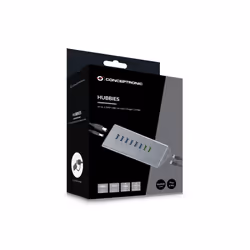 Conceptronic HUBBIES18G hub & concentrateur USB 3.2 Gen 1 (3.1 Gen 1) Type-B 5000 Mbit/s Gris - Vue supplémentaire 4