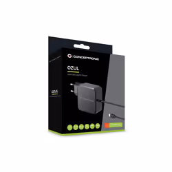 Conceptronic OZUL05BE chargeur d'appareils mobiles Universel Noir Secteur Intérieure