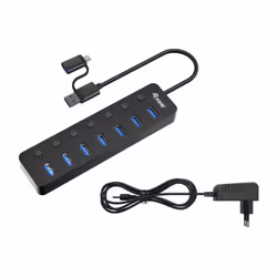 Equip 128965 hub & concentrateur USB 3.2 Gen 1 (3.1 Gen 1) Type-A 5000 Mbit/s Noir
