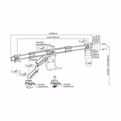 Equip 650162 support d'écran plat pour bureau 27" Noir - Vue supplémentaire 8
