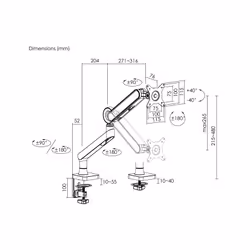 Equip 650185 support d'écran plat pour bureau 35" Blanc - Vue supplémentaire 5