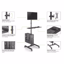 Equip 650171 chariot et support multimédia Noir PC Panier multimédia - Vue supplémentaire 8