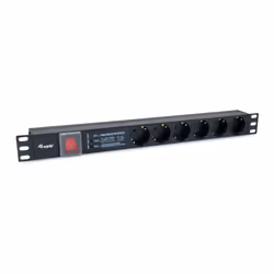 Equip 333317, 1U, Aluminium, 6 sortie(s) CA, Type F, Type F, 1,8 m