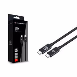 Conceptronic ETTA04B12 câble USB USB4 Gen 3x2 1,2 m USB C Noir