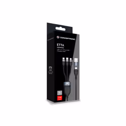 Conceptronic ETTA05B15 câble USB USB 2.0 1,5 m USB C USB C/Micro-USB B/Lightning Noir
