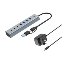 Conceptronic HUBBIES20GP hub & concentrateur USB 3.2 Gen 1 (3.1 Gen 1) Type-C 5000 Mbit/s Gris