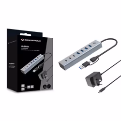 Conceptronic HUBBIES20GP hub & concentrateur USB 3.2 Gen 1 (3.1 Gen 1) Type-C 5000 Mbit/s Gris - Vue supplémentaire 4