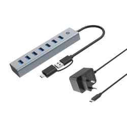 Conceptronic HUBBIES21GP hub & concentrateur USB 3.2 Gen 1 (3.1 Gen 1) Type-A 5000 Mbit/s Gris