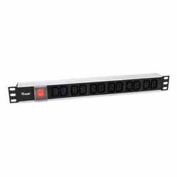 Equip 333318, Basique, 1U, Aluminium, Noir, Argent, 12 sortie(s) CA, Coupleur C13
