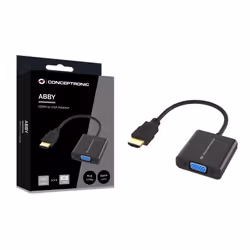 Conceptronic ABBY20B câble vidéo et adaptateur 0,25 m HDMI Type A (Standard) VGA (D-Sub) Noir