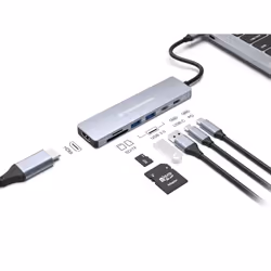 Conceptronic DONN28G station d'accueil Avec fil USB 3.2 Gen 1 (3.1 Gen 1) Type-C Gris - Vue supplémentaire 4