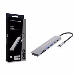 Conceptronic DONN28G station d'accueil Avec fil USB 3.2 Gen 1 (3.1 Gen 1) Type-C Gris - Vue supplémentaire 5