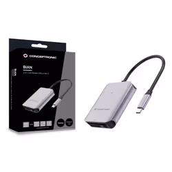 Conceptronic BIAN09G lecteur de carte mémoire USB 3.2 Gen 2 Type-C Gris - Vue supplémentaire 4