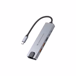 Conceptronic DONN29G, Avec fil, USB 3.2 Gen 2 (3.1 Gen 2) Type-C, 140 W, 10,100,1000 Mbit/s, IEEE 802.3ab, Gris