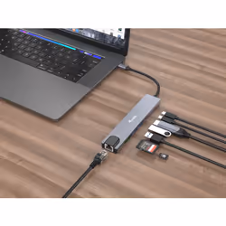 Equip 133497 station d'accueil Avec fil USB Type-C Noir, Gris