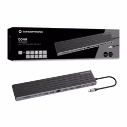 Conceptronic DONN32B station d'accueil Avec fil USB 3.2 Gen 1 (3.1 Gen 1) Type-C Gris, Argent - Vue supplémentaire 6
