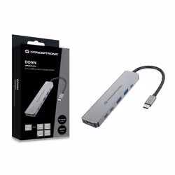 Conceptronic DONN33G station d'accueil Avec fil USB 3.2 Gen 1 (3.1 Gen 1) Type-C Argent - Vue supplémentaire 7